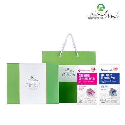 [네츄럴메이드] 멀티비타민 커플용 선물세트 [포 맨 + 포 우먼]/쇼핑백/3개월분