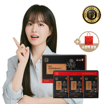 [한삼인] 6년근 진한홍삼플러스 40mL x 30포 1세트+쇼핑백