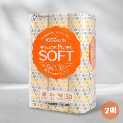[행복S&P제지]퓨어&소프트 18m*30R 2팩