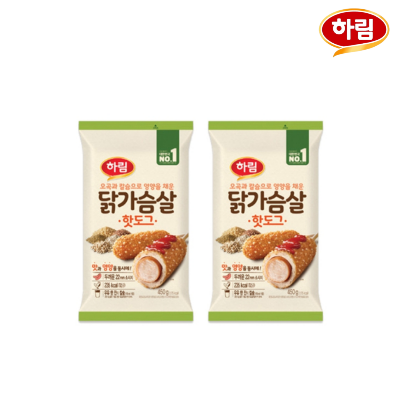 하림 닭가슴살 핫도그 450g 2개 세트