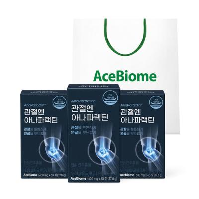 [비에날씬] 관절엔 아나파랙틴 천심련추출물 630mg X 60정 X 3개 (3개월)(쇼핑백 증정)