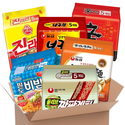 신라면5+진라면매운맛5+짜파게티5+너구리5+안성탕면5+팔도비빔면5