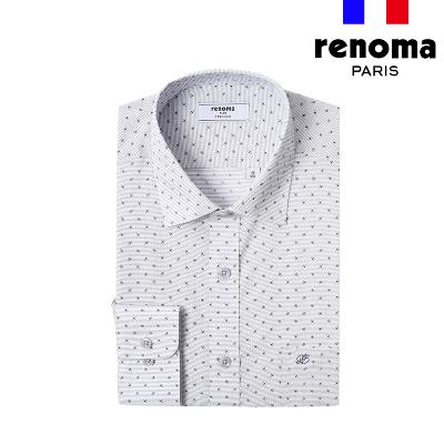 [레노마셔츠]텐셀 선염 올오버 프린트 일반핏 셔츠 그레이