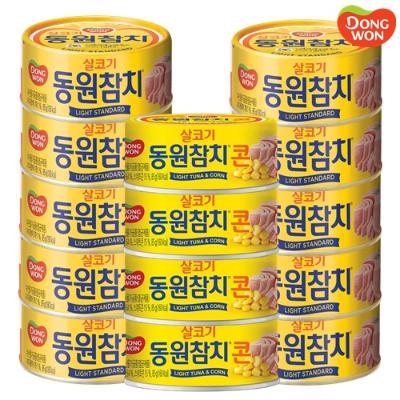 [동원] 라이트스탠다드 참치 85g 10캔 + 콘참치 85g 4캔 [3777135]