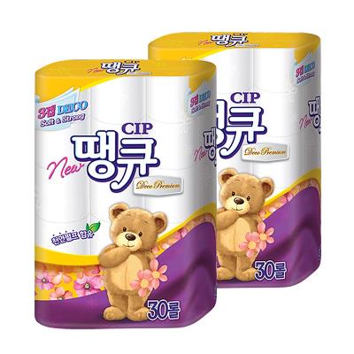 [땡큐] NEW 땡큐 3겹 14m 30롤 2팩 화장지 휴지