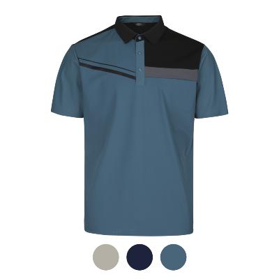 [파파브로] 사선배색 버튼식 골프 카라티 3color