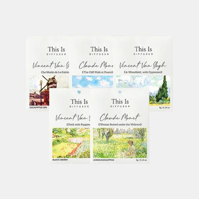 [디스이즈] 발향 좋은 명화 인테리어 샤쉐 명화 차량용 걸이형 방향제 세트(5개)