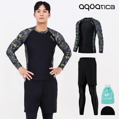 아쿠아티카 남성 래쉬가드 AQAMAV-PL 워터레깅스반바지세트