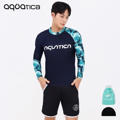 아쿠아티카 남성 래쉬가드 AQAMTS24017 상의+트렁크반바지세트