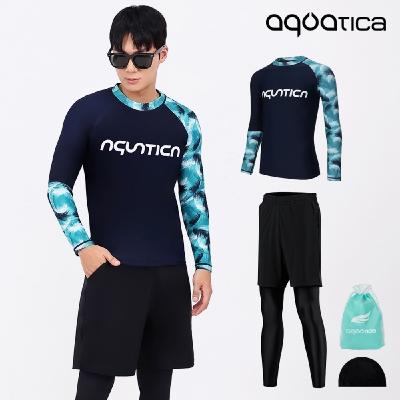 아쿠아티카 남성 래쉬가드 AQAMTS24017 상의+PL 레깅스반바지세트