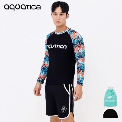 아쿠아티카 남성 래쉬가드 AQAMTS24016 상의+트렁크반바지세트
