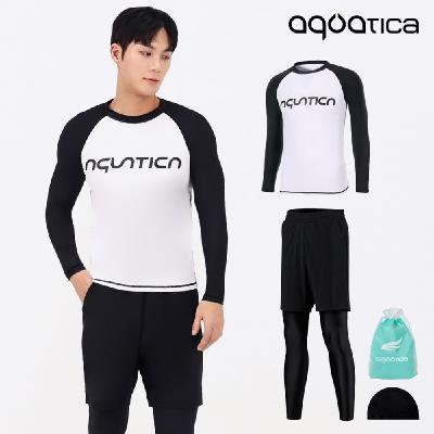 아쿠아티카 남성 래쉬가드 AQAMTS23011 상의+PL 레깅스반바지세트