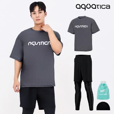 아쿠아티카 남성 래쉬가드 AQAMTS23009 상의+PL 레깅스반바지세트