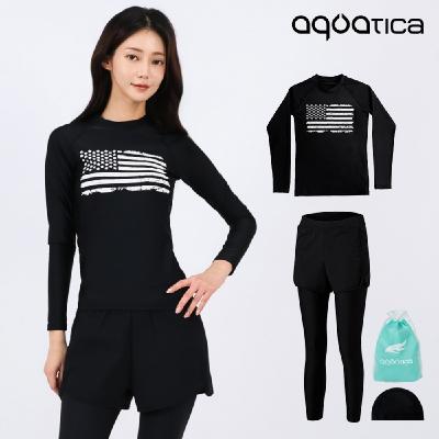 아쿠아티카 여성 래쉬가드 AQAWT401+WL 레깅스반바지세트