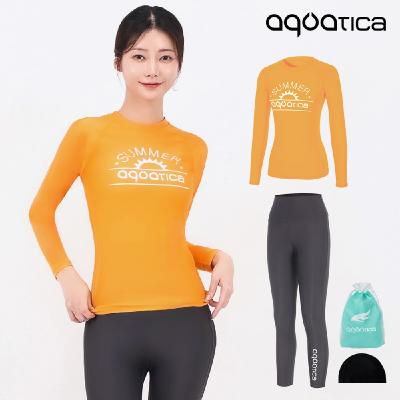 아쿠아티카 여성 래쉬가드 AQAWTS23001+하이웨스트 워터레깅스 GY세트