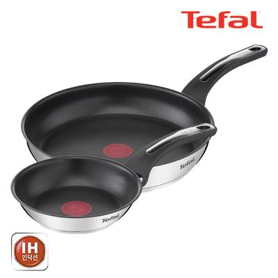 테팔_ 팬&냄비 인덕션 스테인리스 스틸 뉴 이모션 2종세트 (프라이팬 18cm + 28cm)