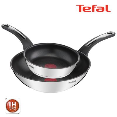 테팔_ 팬&냄비 인덕션 스테인리스 스틸 뉴 이모션 2종세트 (프라이팬 20cm + 볶음팬 28cm)