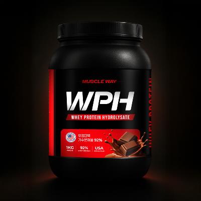 머슬웨이 WPH 92% 초코맛 가수분해유청단백질 프로틴 보충제 1kg