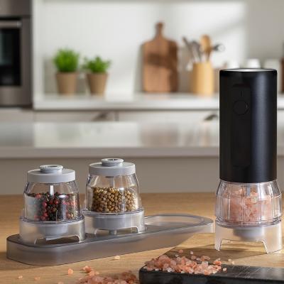 쿠팸 소금 후추 통깨 3in1 원터치 전동 그라인더