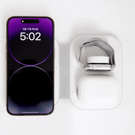 [오아] 폴드 3in1 접이식 무선충전기_애플