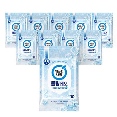 깨끗한나라 페퍼민트 쿨링 데오티슈 10매 x 10팩