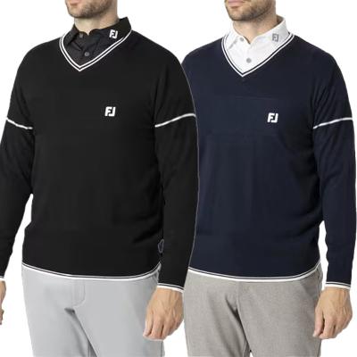 풋조이 골프웨어 남성 브이넥 골프 니트 스웨터 간절기
