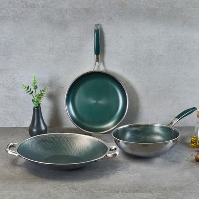 클래딘 이연복셰프 코아 테트라 3PLY 후라이팬 3종(후라이팬 28cm+웍 28cm+그리들 36cm)