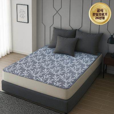 [뉴한일의료기] 블랙 플라워 카본 무자계 대형 135X180 안심전기요 전기장판