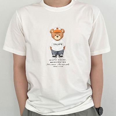 [테디베어] 남녀공용 라봉 콜라보 코튼 스판 프루트 남여공용 반팔티셔츠