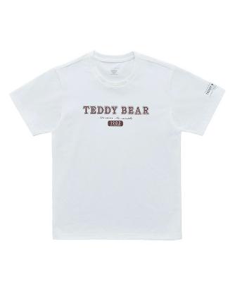 [테디베어] 레터링 테디1902 쿨링, UV차단, 친환경 섬유 소로나 아스킨 캐릭터 남여공용 반팔티셔츠