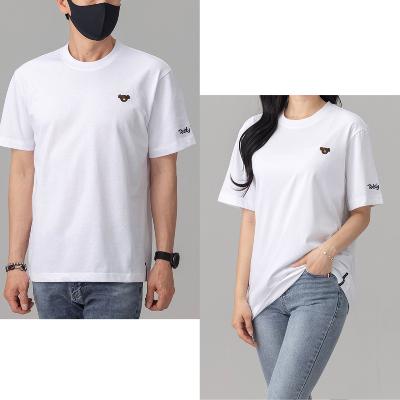 TR테디베어(Teddy Bear) 남녀공용 반팔 로고 자수티