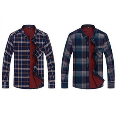 남성 기모 안감 체크셔츠