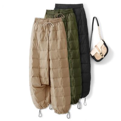 와이드형 누빔 퀼팅 패딩 팬츠