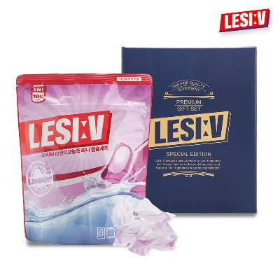 [레시브] 6in1 라벤더 미니 대용량 프리미엄 세탁 캡슐 세제 100개입 + 선물상자