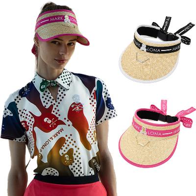 마크앤로나 여성 골프 리본 바이저 라피아 썬캡