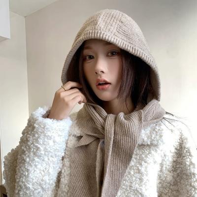 두꺼운 니트 후드 바라클라바