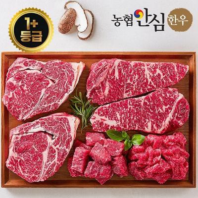 농협안심한우 1+등급 "정성가득" 프리미엄 한우선물세트1.2kg(등300g+채300g+국거리300g+불고기300g)-TM005