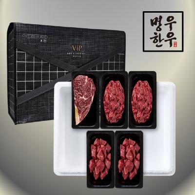 [명우한우] 한우1++등급 냉장 선물세트 1.4kg (등심 200g, 불고기 600g, 국거리 600g)M213