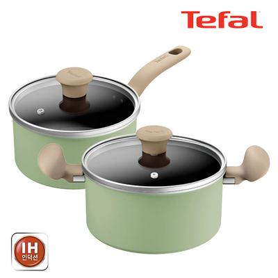 ★타임특가★[테팔] 인덕션 티타늄 루아 냄비 2종 세트 (편수냄비 18cm + 양수냄비 20cm) 명절특가