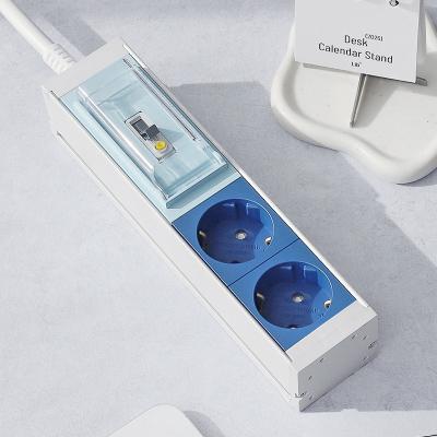 스윗홈 고용량 알루미늄 납작 누전차단 멀티탭 2구 3m _딥오션블루