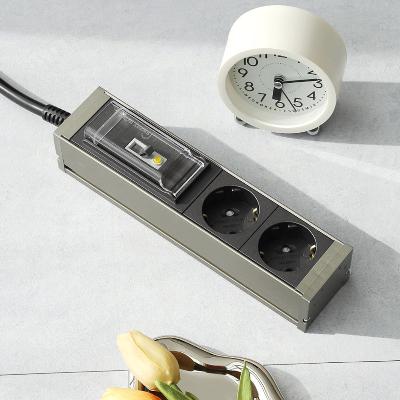 스윗홈 고용량 알루미늄 납작 누전차단 멀티탭 2구 3m _골든차콜