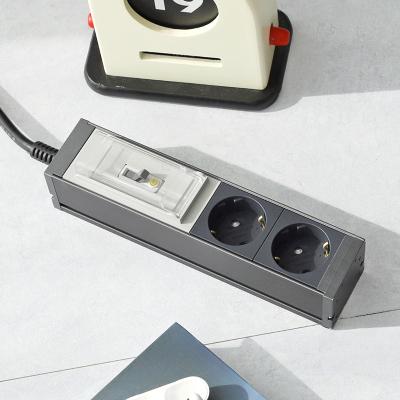 스윗홈 고용량 알루미늄 납작 누전차단 멀티탭 2구 3m _메탈릭네이비