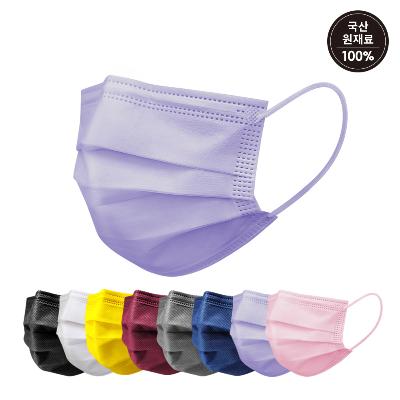 국내산 100% 덴탈 컬러마스크 개별포장 30매 X 3 총 90매