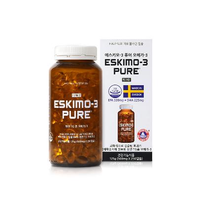 [소비기한할인] 에스키모-3 퓨어 250캡슐 /소비기한26.6.1까지