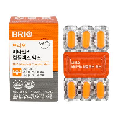 [브리오] 비타민B 컴플렉스 맥스 (1,000mgx30정)/비타민B군 8종/피로회복 및 활력증진에 도움