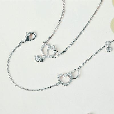 [Belisa] 벨리사 주얼리 투웨이 하트 목걸이 팔찌 세트 BLS-S7001WG