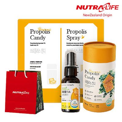 [뉴트라라이프] 환절기 목이 편안한 프로폴리스 캔디+스프레이 2종 선물세트