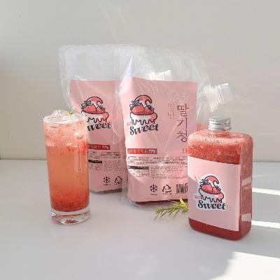 77% 최고함량! 고함량 딸기과육 수제 딸기청 (500g/1kg)