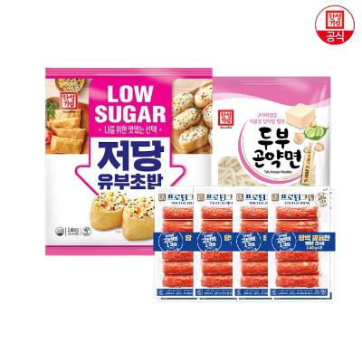 [한성기업] 다이어트 단백질 식단세트 프로틴크랩 4개 + 두부곤약면 + 저당유부초밥