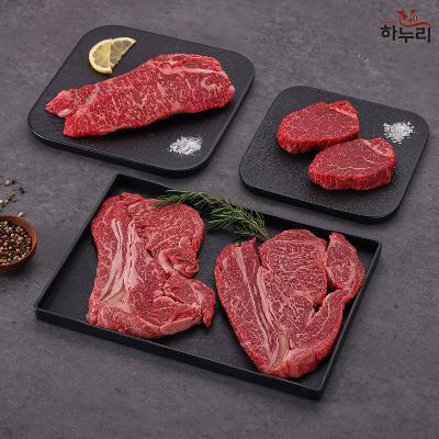 [하누리]  1++ 한우투뿔 구이용 등심+채끝+안심 750g